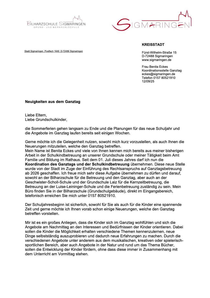 Elternbrief als Grafik